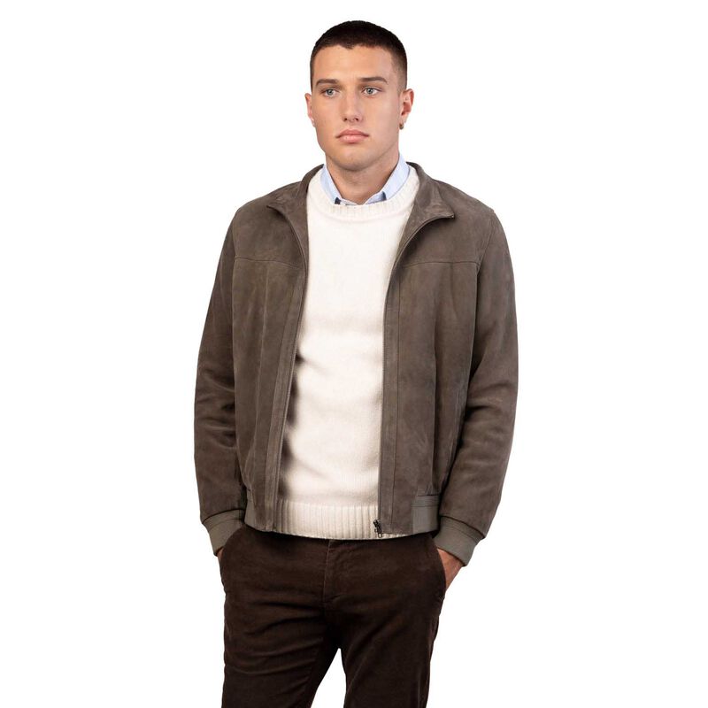 Rembrandt Bursa Khaki Green Suede Jacket image number 0